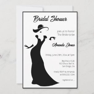 Invitación Elegante ducha de novias de damas francesas blanca