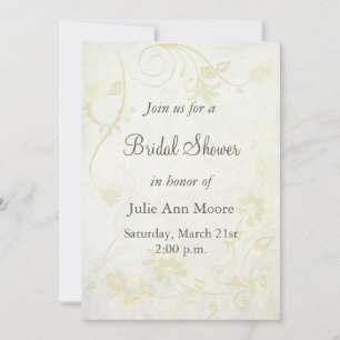 Invitación Elegante ducha de novias de época blanca
