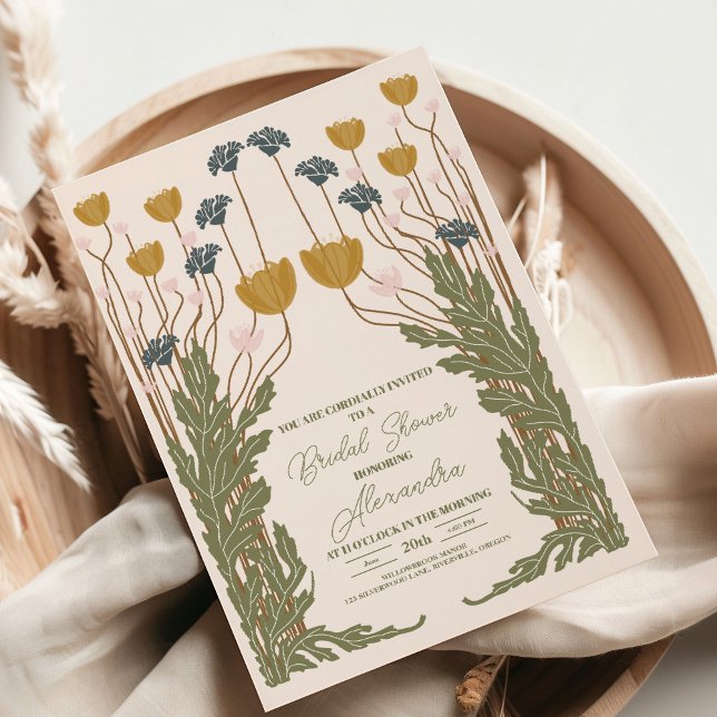 Invitación Elegante ducha de novias de estilo Art Nouveau flo (Subido por el creador)