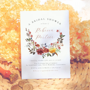 Invitación Elegante ducha de novias de Flores Silvestres Boho