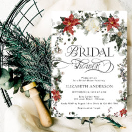 Invitación Elegante ducha de novias de invierno Evergreen