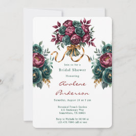 Invitación Elegante ducha de novias de la emmeralda de la esm