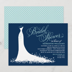 Invitación Elegante ducha de novias de la Marina y el Boda Aq