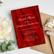 Elegante ducha de novias de seda roja