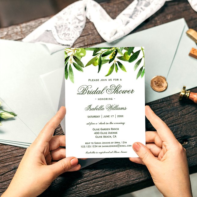Invitación Elegante ducha de novias de verano de Boho de Oliv (Subido por el creador)