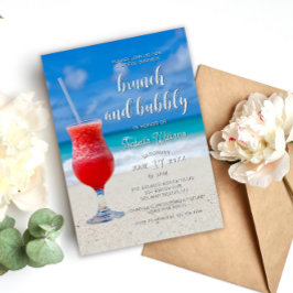 Invitación Elegante ducha de novias de verano en Ocean Beach