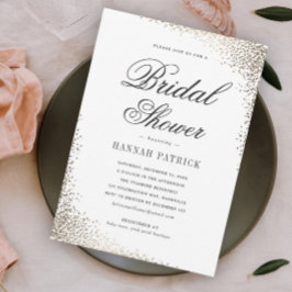 Invitación Elegante ducha de novias doradas