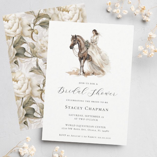 Invitación Elegante ducha de novias ecuestres (Subido por el creador)
