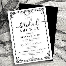 Invitación Elegante ducha de novias en blanco y negro