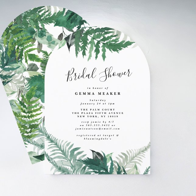 Invitación Elegante ducha de novias en el Arco de Verdor Leaf (Subido por el creador)
