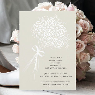 Invitación Elegante ducha de novias en el Bouquet de la Rosa