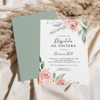 Invitación Elegante ducha de novias española floral de Rubor