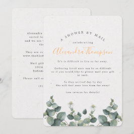 Invitación Elegante Ducha De Novias Eucalyptus Por Correo