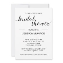 Elegante ducha de novias Minimalistas en blanco y