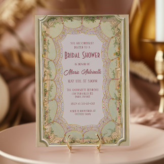 Invitación Elegante ducha de novias Pastel Rococo