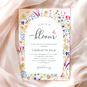 Invitación Elegante ducha de novias rosa floral