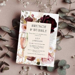 Invitación Elegante ducha de novias rosa y brunch