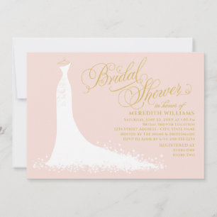 Invitación Elegante ducha de novias Rubor y Boda de oro