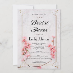 Invitación Elegante ducha de novias Sakura Rosa Blossom