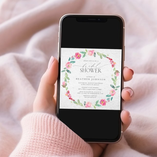 Invitación Elegante ducha espumosa de flores rosadas brillant (Subido por el creador)