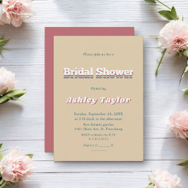 Invitación Elegante ducha Groovy Bridal Retro 70