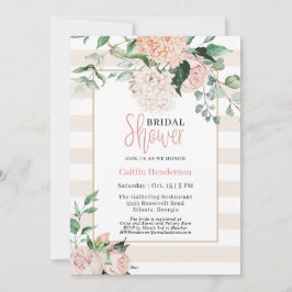 Invitación Elegante ducha hidrangea floral rosa Rubor