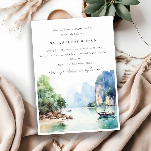 Invitación Elegante ducha mareal costera de Tailandia (Subido por el creador)