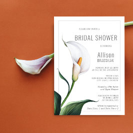 Invitación Elegante ducha marfil blanco calla Lily novia