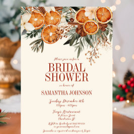 Invitación Elegante ducha marfil-cítricos floral nupcial