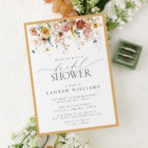 Elegante ducha marrón amarillo acuarela marrón