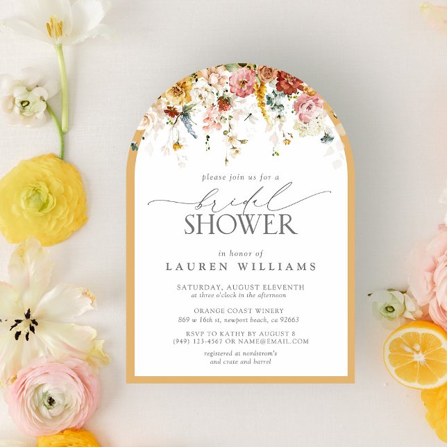 Invitación Elegante ducha marrón amarillo acuarela marrón (Subido por el creador)