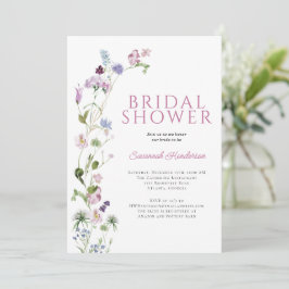 Invitación Elegante Ducha Marrón Floral Bridal De Verano