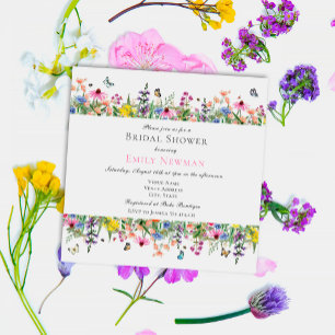 Invitación Elegante Ducha Marrón Floral Bridal De Verano