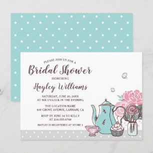 Invitación Elegante ducha marrón floral de mariposa Fiesta de