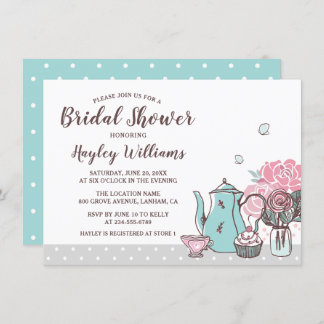 Invitación Elegante ducha marrón floral de mariposa Fiesta de