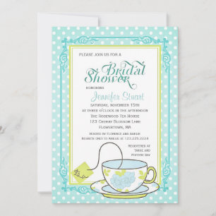 Invitación Elegante ducha marrón floral de té de novia