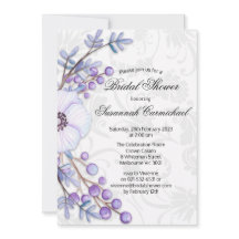 Elegante ducha marrón floral Wreath Damask Bridal