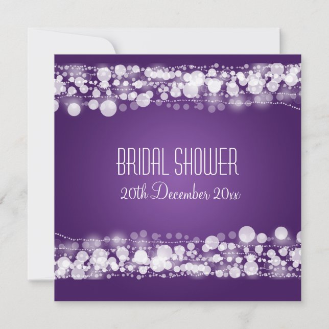 Invitación Elegante ducha marrón morado (Anverso)