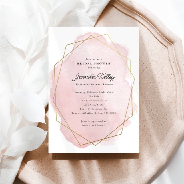 Invitación Elegante ducha marrón rosa (Subido por el creador)