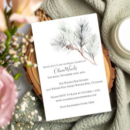 Invitación Elegante ducha nupcial blanca de invierno