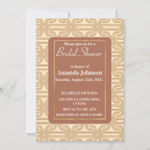Invitación Elegante ducha nupcial con motivos de terracota