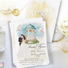 Invitación Elegante ducha nupcial con novia y Groom Gazebo