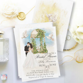 Invitación Elegante ducha nupcial con novia y Groom Gazebo