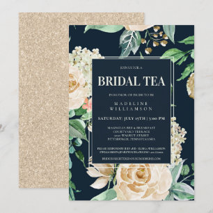 Invitación Elegante ducha nupcial de Boho Floral Bridal Tea B