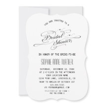 Elegante ducha nupcial de caligrafía blanca y negr