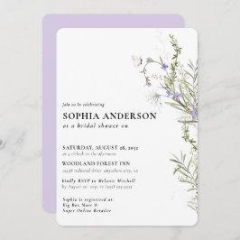 Invitación Elegante ducha nupcial de flores silvestres de Boh