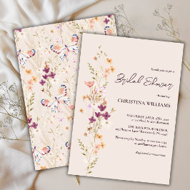Invitación Elegante ducha nupcial de flores silvestres de Boh