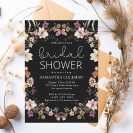 Invitación Elegante ducha nupcial de flores silvestres de raz