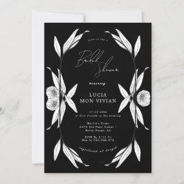 Invitación Elegante ducha nupcial de la cápsula floral blanca