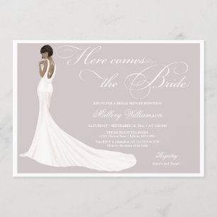 Invitación Elegante ducha nupcial de novia con joyas